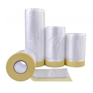 China HDPE Pre Taped Masking Film Indoor Outdoor Protective Plastic Film Paint Usage wholesale