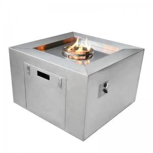 China 600mm Indoor Stainless Steel Smokeless Square Natural Gas Fire Pit Table wholesale