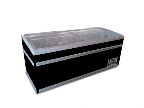 Quality Supermarket Commercial Island Freezer / Sliding Glass Curved Lid Chest Combined Island Fridge for sale
