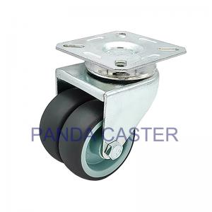 China Double Row Non Marking Caster Wheels , Soft Rubber Castor Wheels wholesale