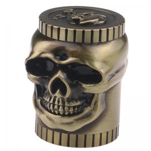 China 3 Layers Metal Zinc Alloy Herbal Spice Crusher Punk Skull Style For Tobacco on sale