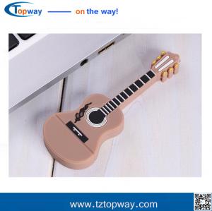 China Promotion gift PVC material and guitar shape music instruments usb flash drive memory wholesale