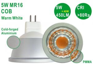Energy Saving Aluminium 5W 450LM CRI80 Bright G5.3 MR16 Warm White COB Spotlight