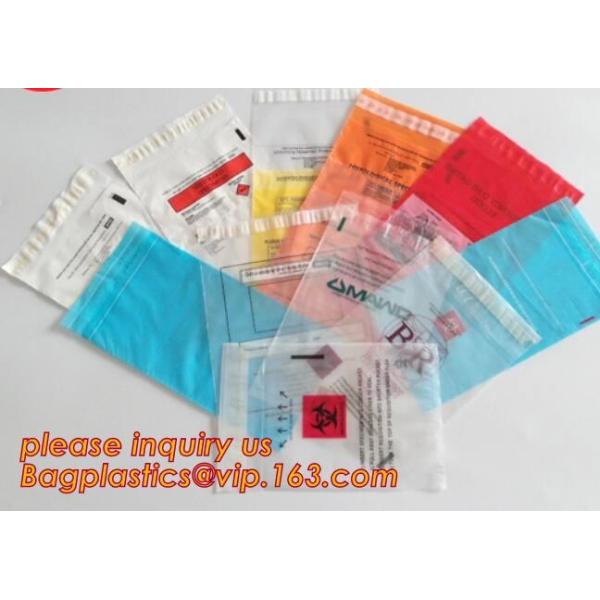 biohazard specimen k bag with pocket, recycled custom printed ldpe 3 layers specimen bag k bag, pac, pacrite