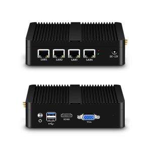 Fanless Firewall Mini PC Router With Celeron N2830 DDR3 8GB RAM Aluminum Chassis