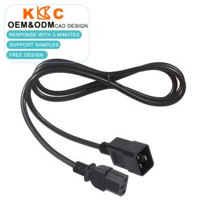 IEC 320 C13 to C20 Power Extension Cord 14 AWG for Server Racks and High-Density
