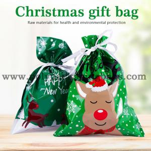 China Custom Printed Exquisite Plastic Drawstring Gift Bag For Halloween / Christmas Day wholesale