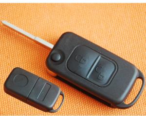 China Benz 2 Button Flip Remote Key Shell, Auto Remote Key Blanks With 2 Track Flip Key Blade wholesale