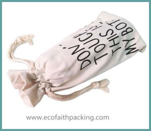 China cotton bottle drawstring bag, canvas drawstring bag for bottle wholesale