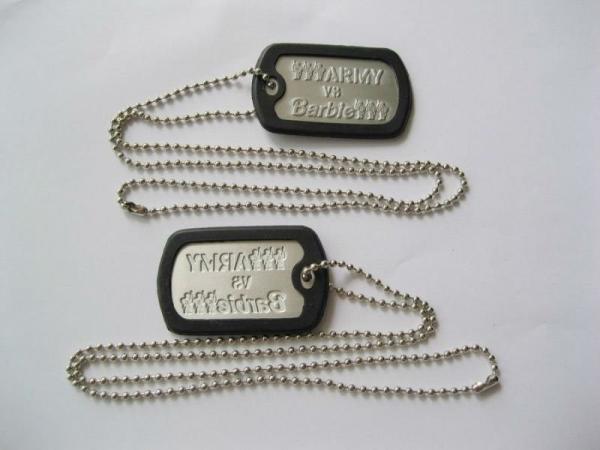 50*30mm Size Custom Metal Dog Tags , Aluminum Dog Tags With Ball Chains