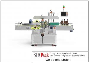 China Two Sides Servo System Wine Bottle Labeler Opaque / Transparent Label on sale