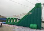 Attractive Commercial Outdoor Giant Long Green Inflatable Water Slide slip and