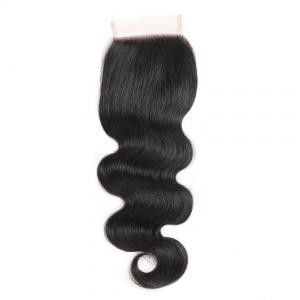China Brazilian Body Wave Swiss Lace Closure 8" to 20" Natural Black Color Virgin Hair Material wholesale