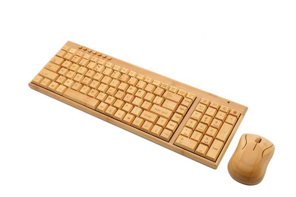 Best 2.4G Wireless Natural Bamboo Keyboard Mouse Combos