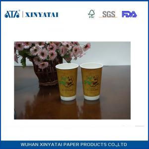 China Double Wall Disposable Paper Coffee Cups / Recycled Printed Paper Espresso Cups on sale