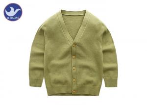 China Basic V Neck Boys Cardigan Sweater / Cotton Kindergarten Uniform wholesale