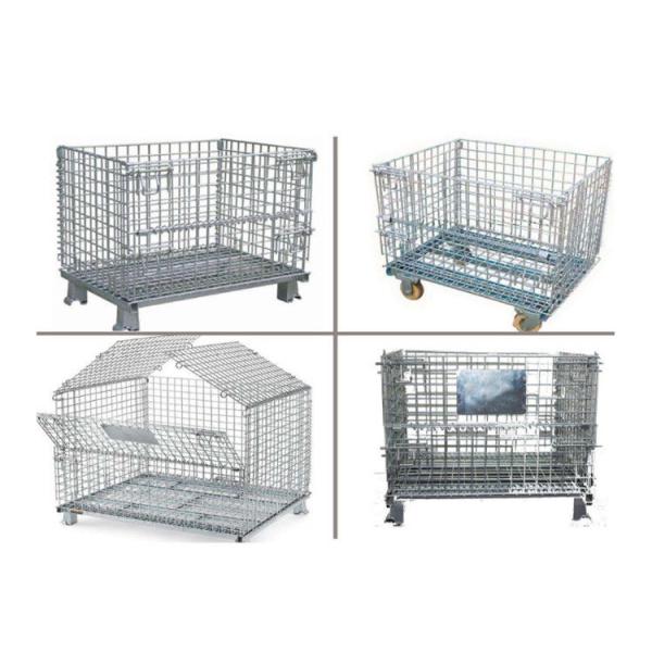 Quality Portable Stackable Storage Cages , Folding Wire Mesh Container Sizes Custom for sale