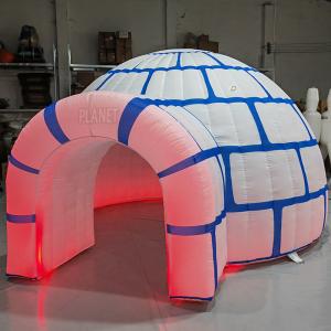 China Christmas Oxford Inflatable Igloo Dome Tent Event Igloo Tent Advertising Tent With LED Light wholesale