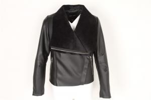 China Ladies Cool leather jacket, Women's Bomber Leather jacket, bonded fur, hot popular on sale