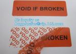 Void Hologram labels stickers,sliver tamper evident security VOID label,adhesive