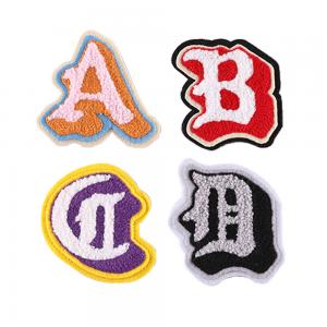 China 3D Applique​ Custom Iron On Patches , 26 Letters Embroidery Patches For Jackets wholesale