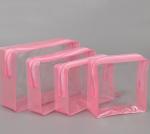 Heat Seal PVC Cosmetic Bag , Promotional Cosmetic Plastic Bag / Toiletry Bag