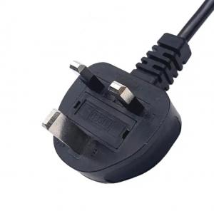 China Black UK Power Cord 3 Pin Plug To IEC 320 C13 AC Cable 10A 250V wholesale