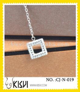 China OEM / ODM custom logo and style 925 sterling silver handcrafted crystal jewelry / necklace wholesale
