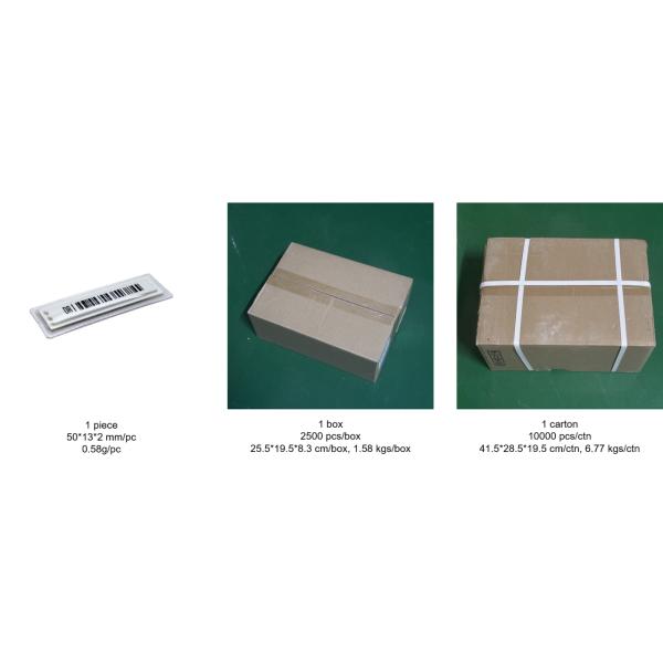 50 X 13 X 2mm Waterproof Bar Code EAS 58KHz Security AM Soft Label