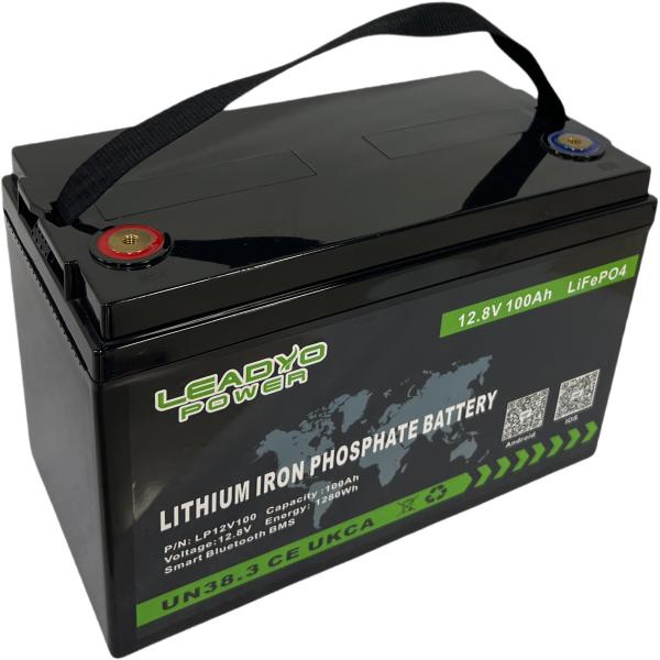 Rechargeable BMS Lithium Ion Battery 12v 100Ah LiFePO4 Deep Cycle Batteries With Bluetooth For Marine & RV