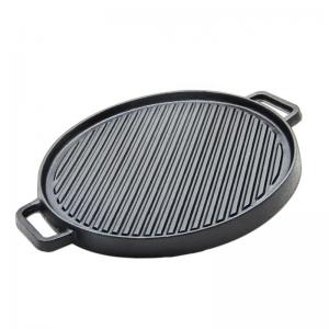 China Cast Iron Flat Fry Stovetop Grill Pan Reversible Roasting Non Stick BBQ Grill Griddle Pan wholesale