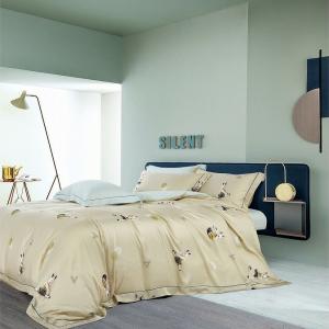 China Reactive Printing 230TC Tencel Silk Sheets Soft Home Bedding Set 100% Tencel Pillow Case wholesale