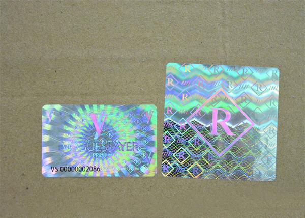 Quality Black Color Numbers Printing Hologram Labels Stickers , 3D Laser Silver Hologram Sticker for sale