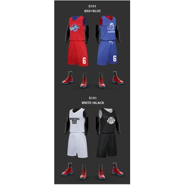 Double-sided basketball wear Men's basketball jersey Customized design printed pattern logo training game student team uniform
