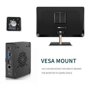 DDR3 RAM Fanless Mini PC Intel Processors Mini Desktop Computer Aluminum Chassis