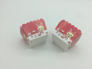 China Disposable Square Cupcake Cases Papers , Red And White Cupcake Wrappers / Liners wholesale