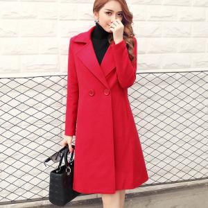 China Thickening of ladies wool and cotton turn-down collar coat fashion and casual wholesale
