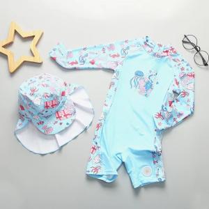 China Summer Girls Swimming Suits Long Sleeve Children Swimming Suits For Kids Bikini wholesale