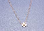 Girls Rose Gold Plated Stainless Steel Pendant Necklace Sunflower Shape