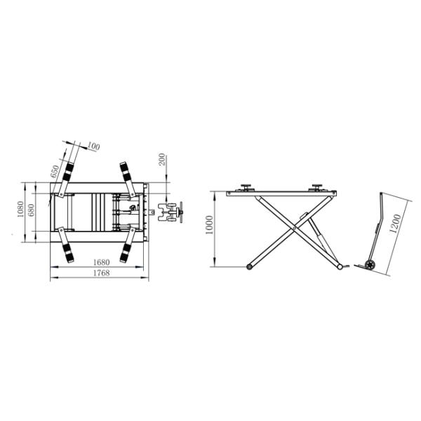 Portable Movable Scissor Lift With Power Unit Cart Pull Handle