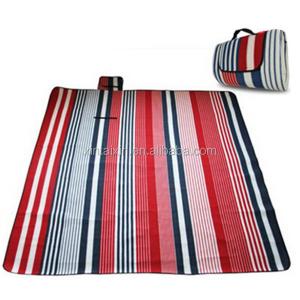 China Manufacturer stripe padded beach mat foldable picnic mat flannel sleeping mat wholesale