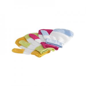 China Colored Nylon Exfoliating Bath Gloves Stripe Pattern Quickly Wipe Off Dirt wholesale
