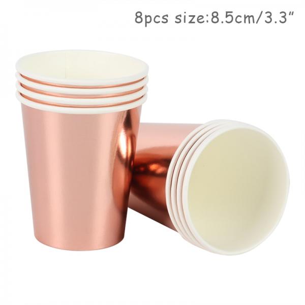 Gold Party Cups, Disposable Coffee Cups With Lids - Insulated Hot Cups To Go - Luxury Glitter Paper Cups