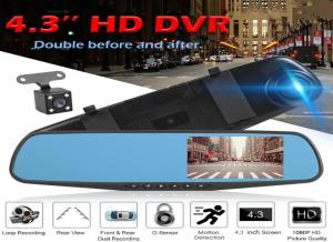 China OEM Dual Cameras 2 Channel Blackbox DVR Dash Cam Rearview Mirror Full HD1080p wholesale