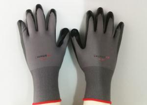 China 13 Gauge Grey Nitrile Coated Gloves Smooth Finished Nitrile for Gardening on sale