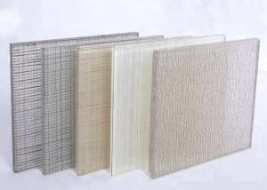 China Fabric Interlayer 4mm Non Reflective Tempered Laminated Glass Sheets wholesale
