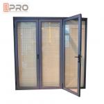 Powder Coated Aluminium Bifold Doors Anti Aging Folding Panel Doors GLASS