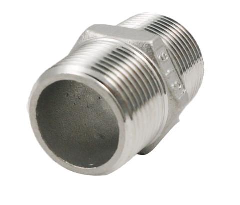 Quality Stainless Steel Screwed Pipe Fittings 150lb Male Hex Nipple Threaded Connection for sale