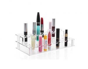 China Acrylic Pen Rack Square Two Layers Lipstick Display Cosmetics Stand Cosmetic Display on sale