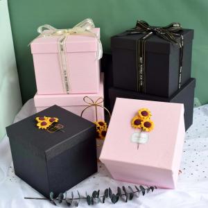 China Black Pink 210gsm-400gsm Wedding Paper Box Paperboard Wedding Dress Packing Box on sale